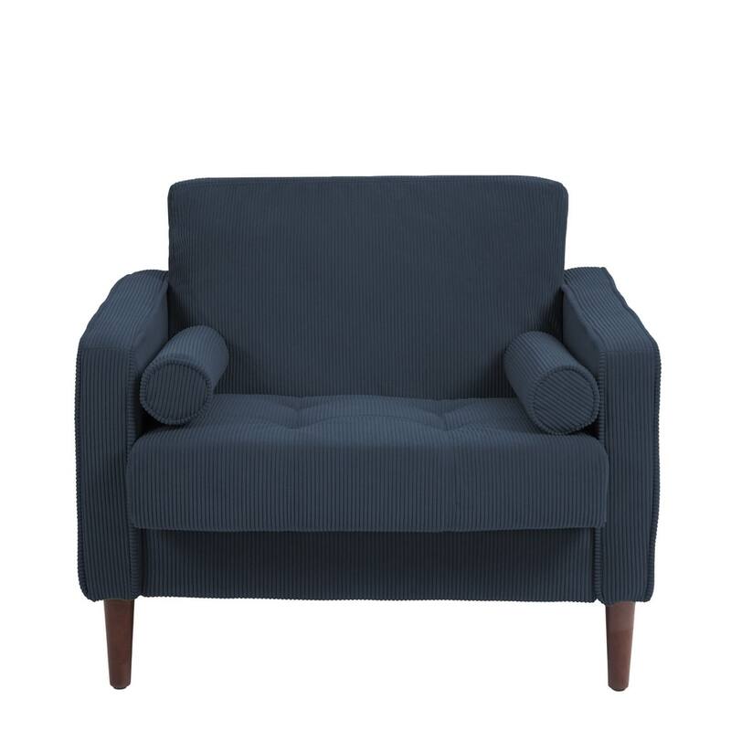 2 Set Upholstered Wide Comfy Accent Club Chair with Wood Leg - 34.6" W x 30.6" D x 28.7" H