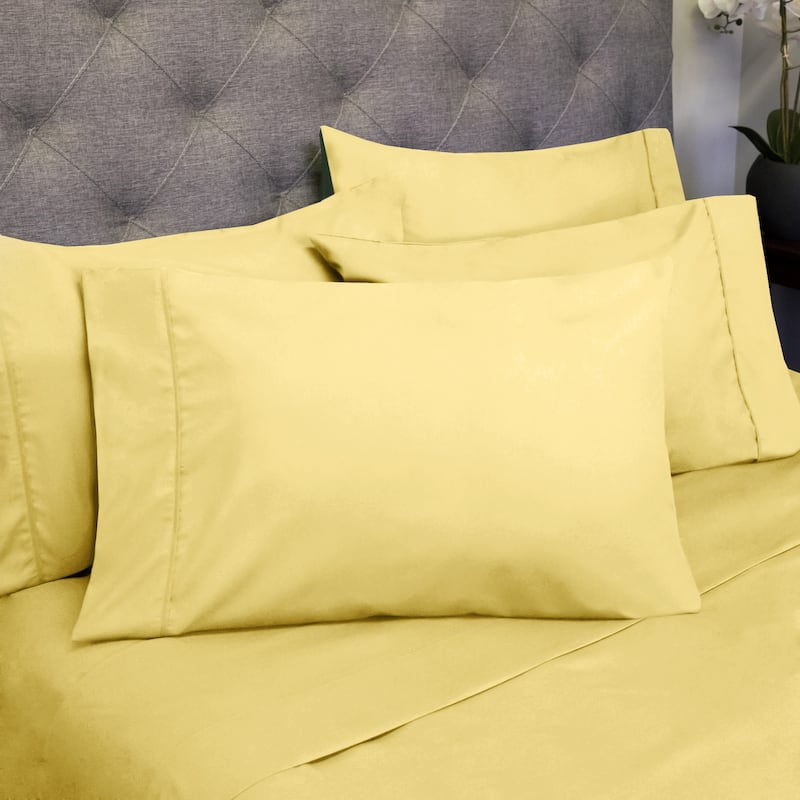 Luxurious Ultra Soft 6-Piece Bed Sheet Set - Twin - Yellow