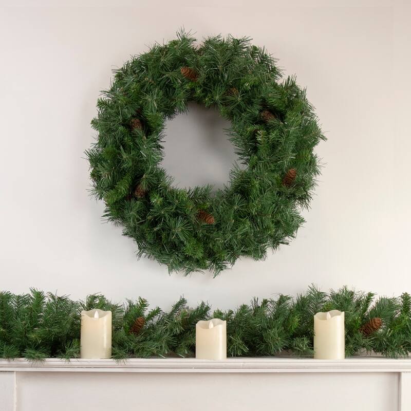 Black River Pine Artificial Christmas Wreath, 24-Inch, Unlit