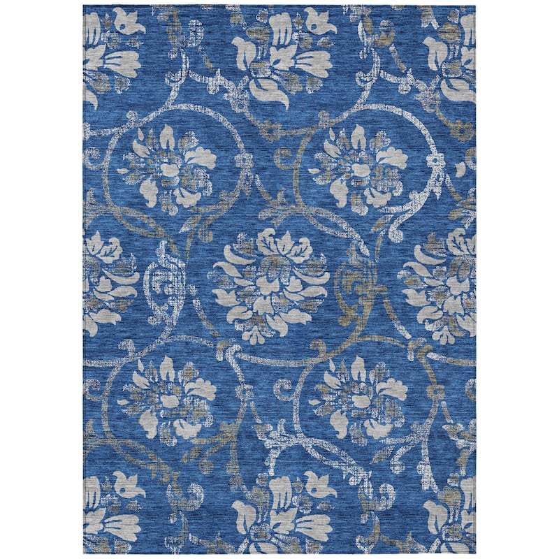 HomeRoots Floral Traditional Rectangle Outdoor Rug