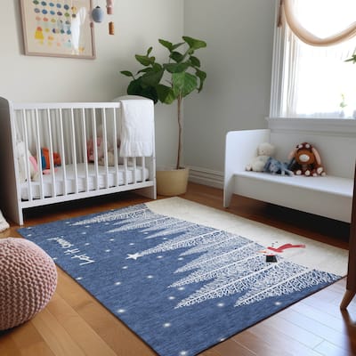 Premium Washable Super Soft Snowy Winter Holiday Mayfield Rug