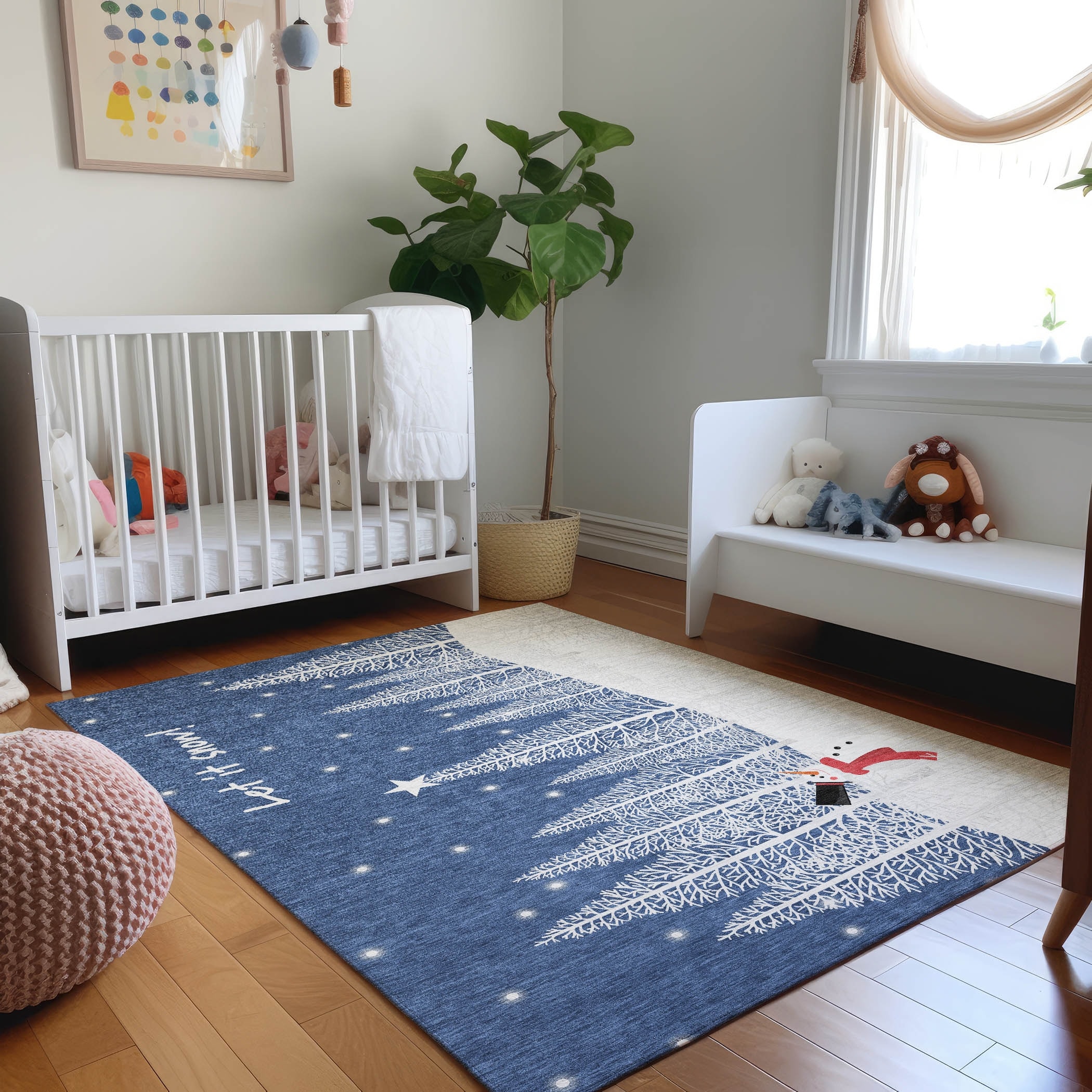 Premium Washable Super Soft Snowy Winter Holiday Mayfield Rug