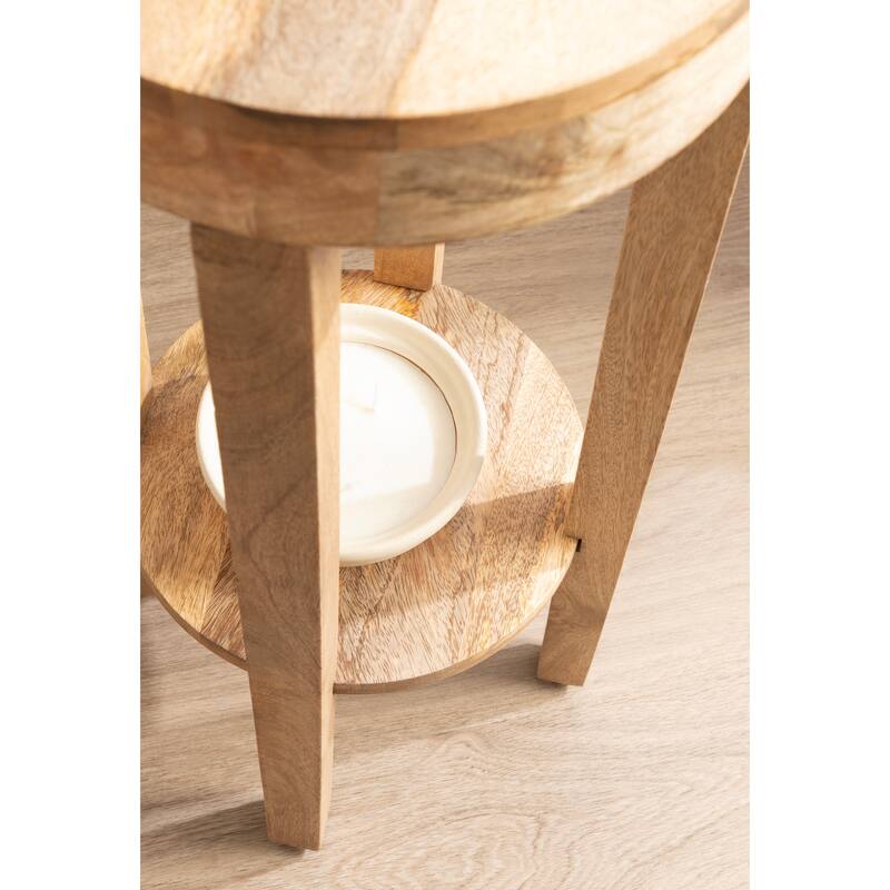 Kate and Laurel Talcott Round Wood Side Table