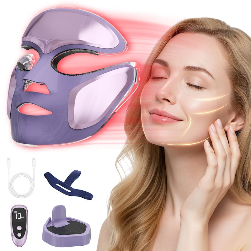 LED Face Mask Light Therapy, Electric Face Mask for Wrinkles & Acne Care