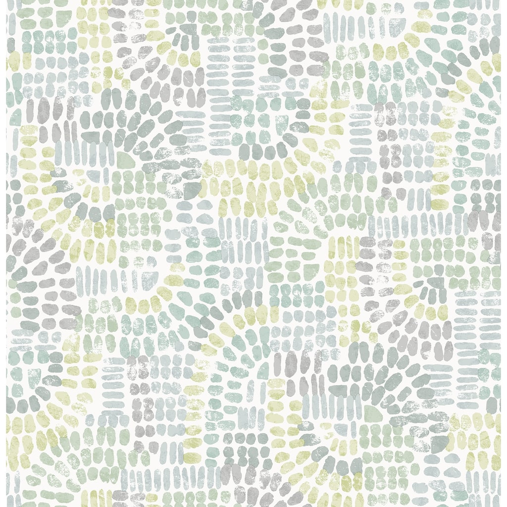 A-Street Prints Wanderer Aquamarine Mosiac Wallpaper
