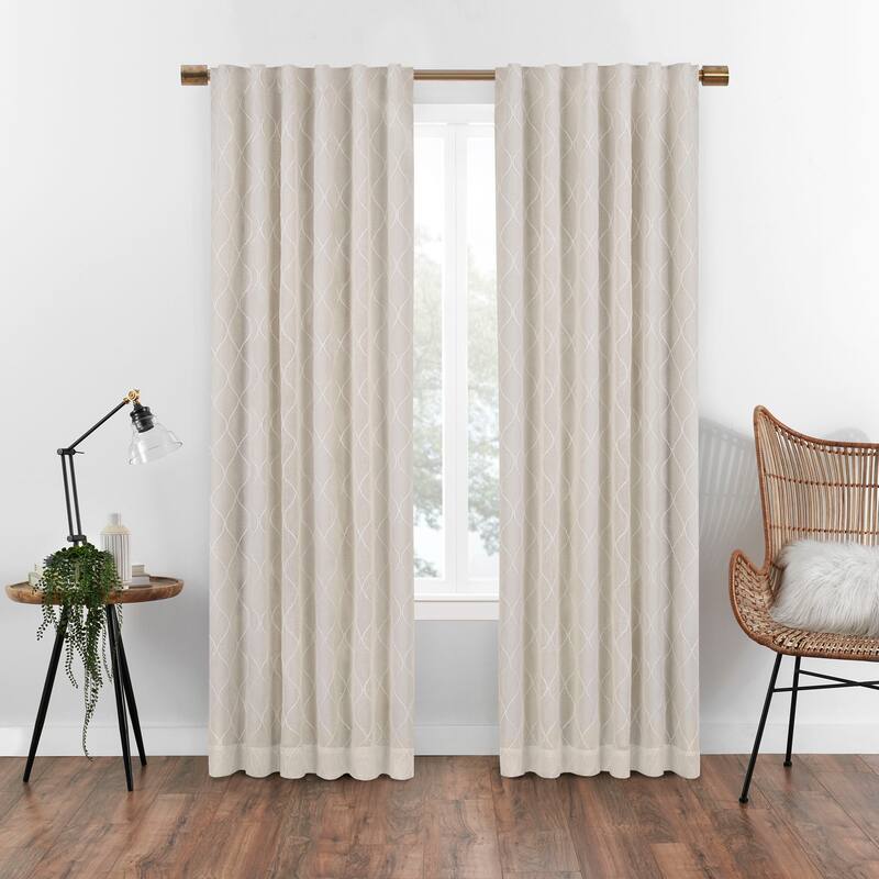 Eclipse Nora Geo Embroidery Absolute Zero Blackout Window Single Panel