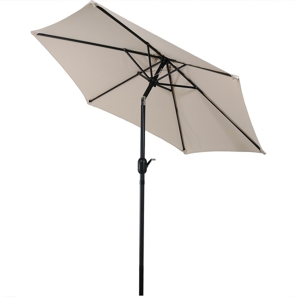 Sunnydaze Patio Market Umbrella w/ Tilt & Crank 7.5ft Aluminum - Multiple Colors