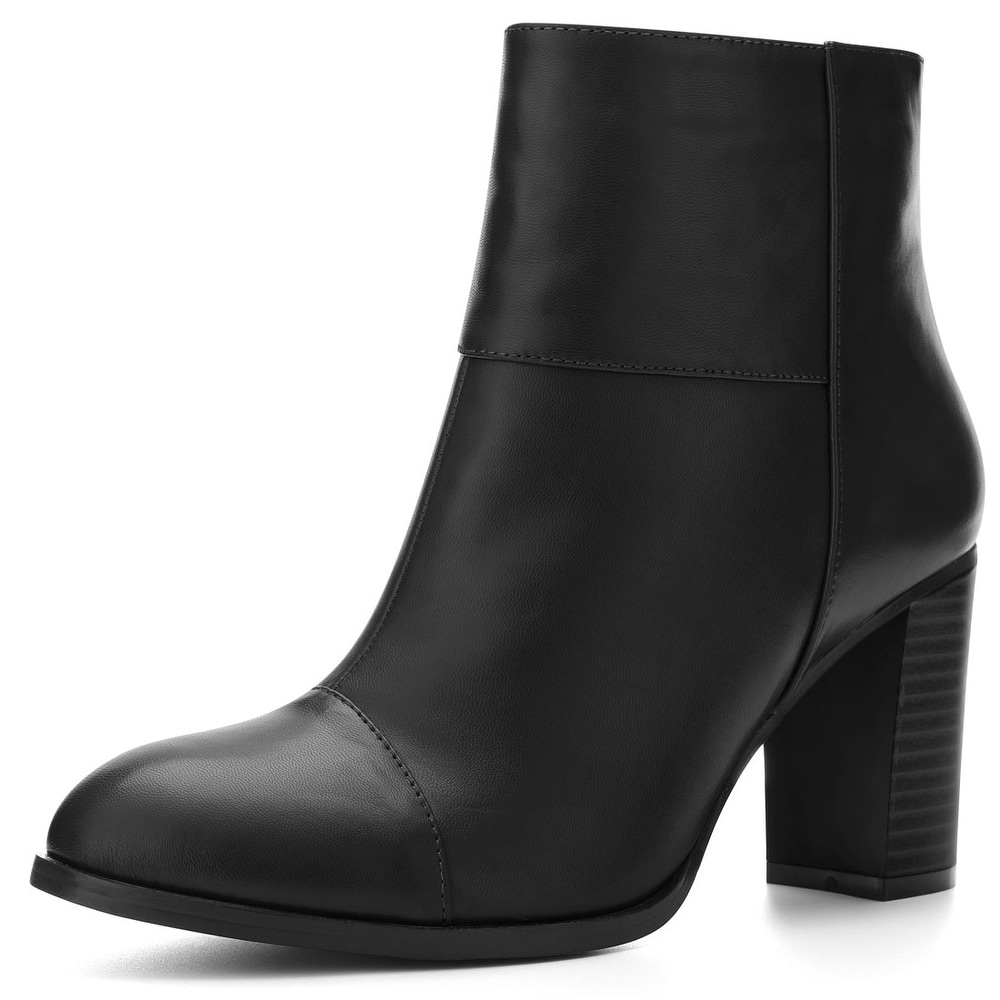 rubber block heel boots