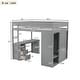 preview thumbnail 5 of 16, Modern Concise Style Full Size Loft Bed with Workstation,Drawers and Wardrobes Beneath,Wood Bed with Safety Guardrail