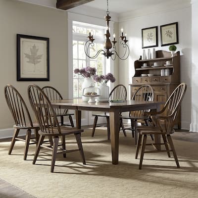 The Gray Barn Hearthstone Ridge Tobacco 7 Piece Rectangular Table Set