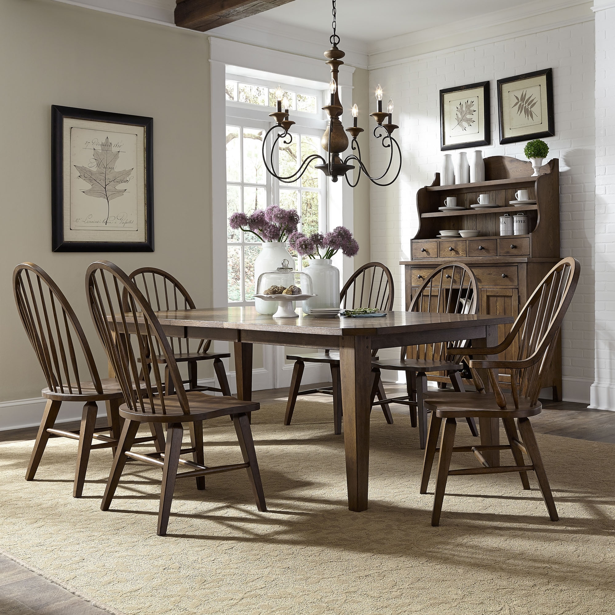 Liberty Furniture Hearthstone Ridge Rectangular Table 7 Piece Dining Set Tobacco