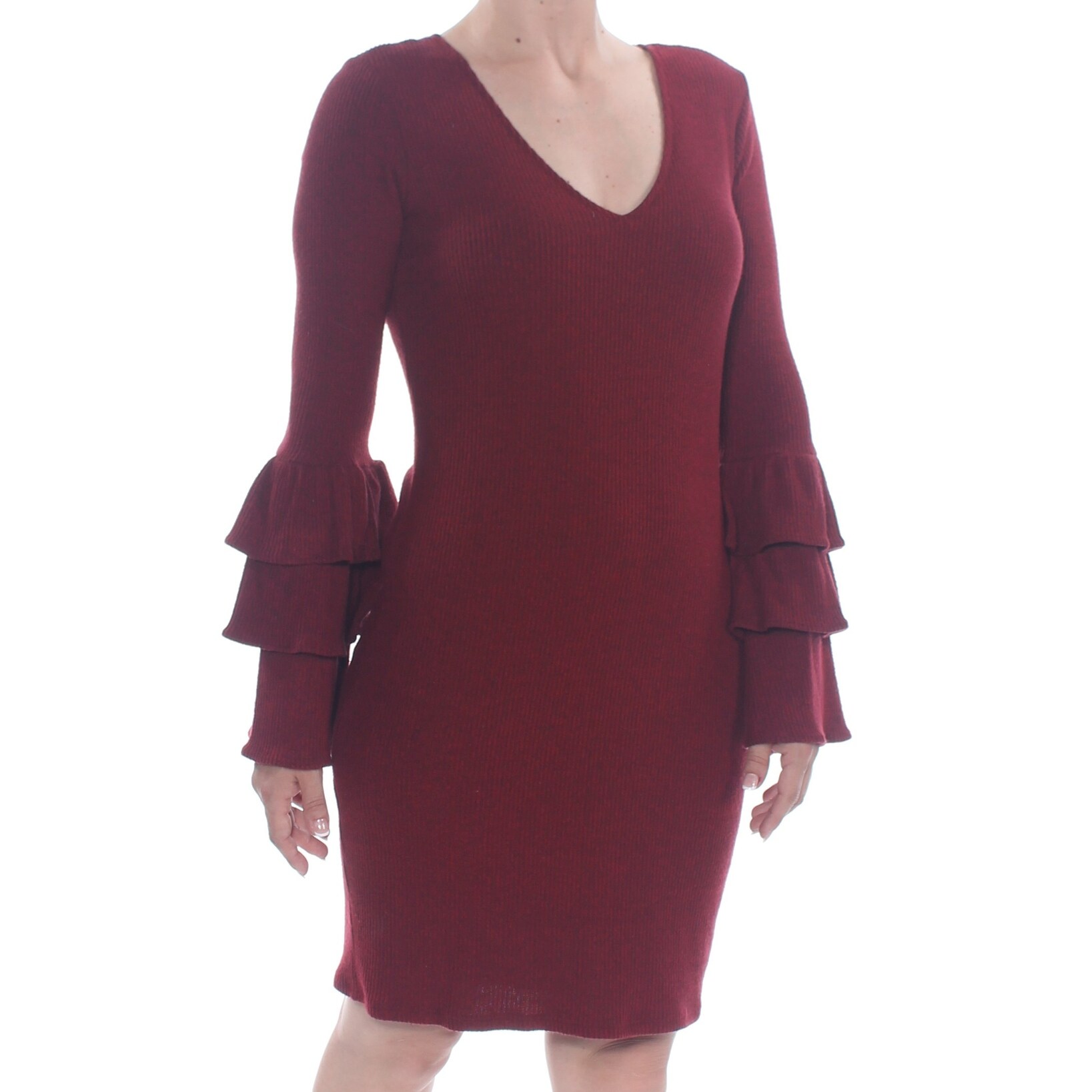women's long sleeve knee length dress