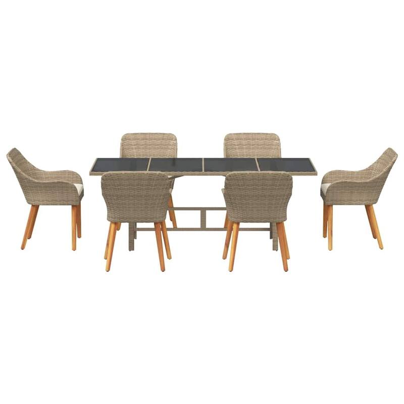 vidaXL Garden Dining 7/9 pcs poly rattan - 74.8 x 31.5 x 29.1