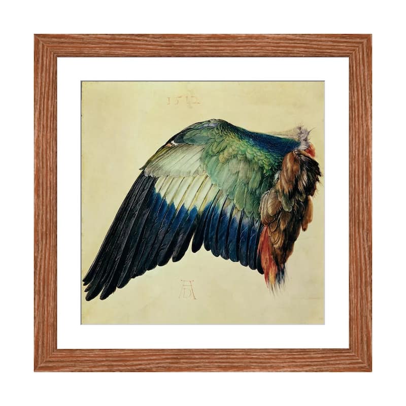 iCanvas "Wing Of A Blue Roller, 1512" by Albrecht Durer - Walnut - 16x16x1