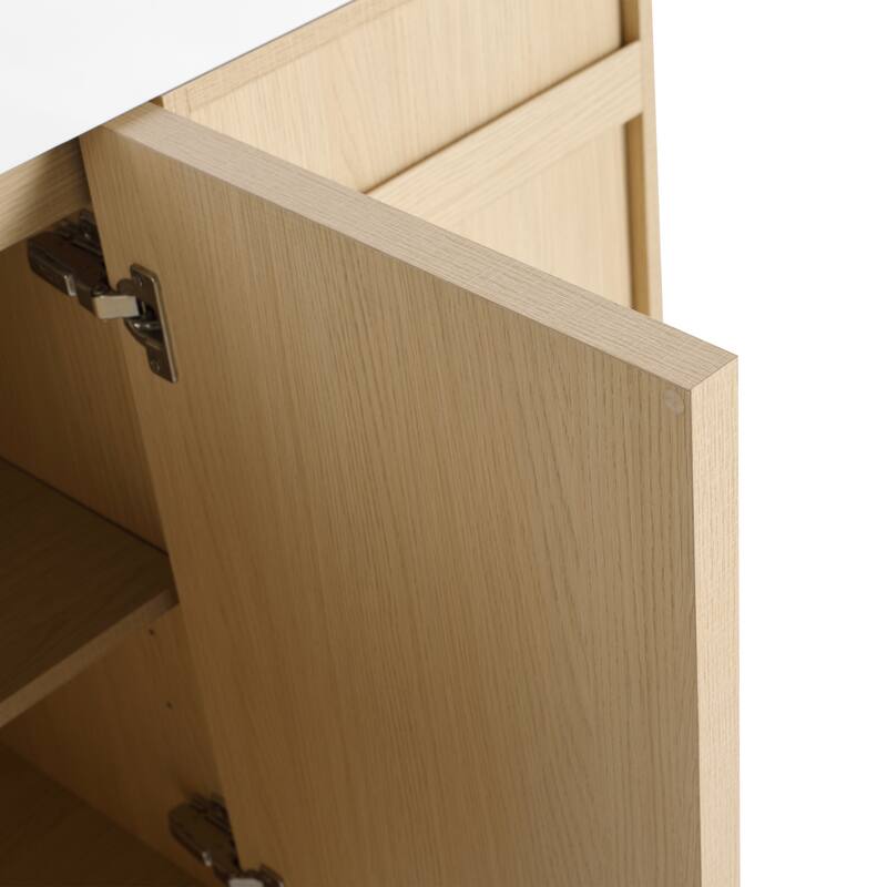 48 Inch Bathroom Vanity Base without Sink, Freestanding Bathroom Storage Cabinet with Soft-Close Doors and Adjustable Shelves