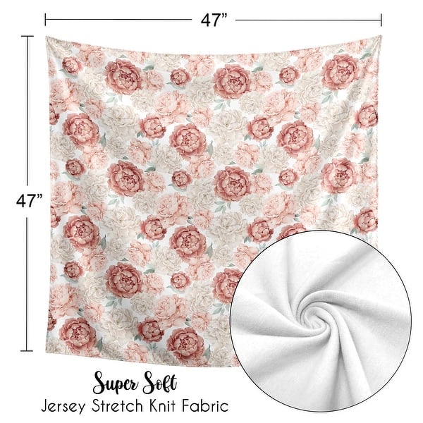 Sweet Jojo Designs Blush Pink Boho Shabby Chic Floral Girl Baby Swaddle Receiving Blanket Bohemian Vintage Watercolor Flower