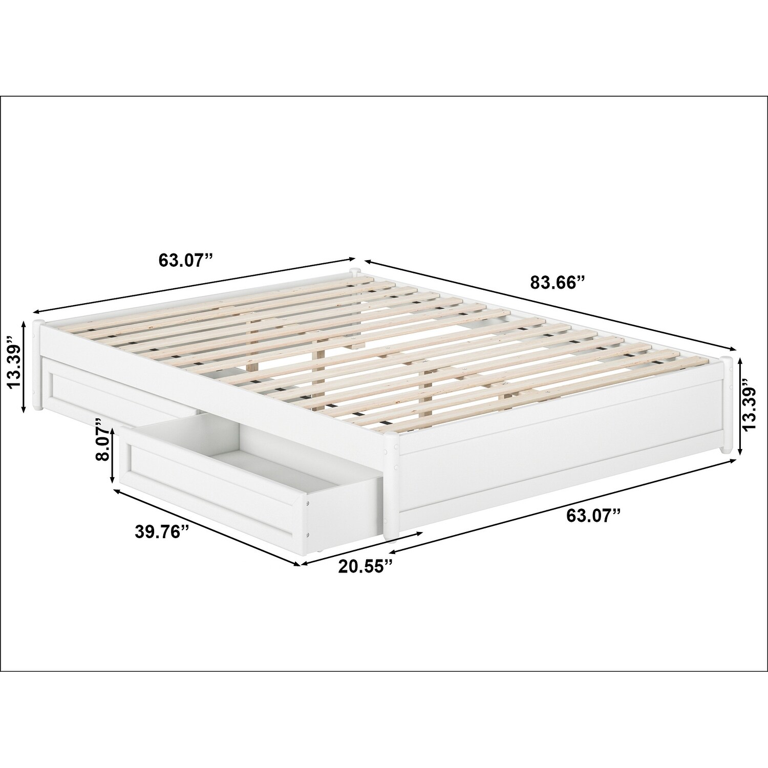 Barcelona Panel Platform Bed with Storage Drawers