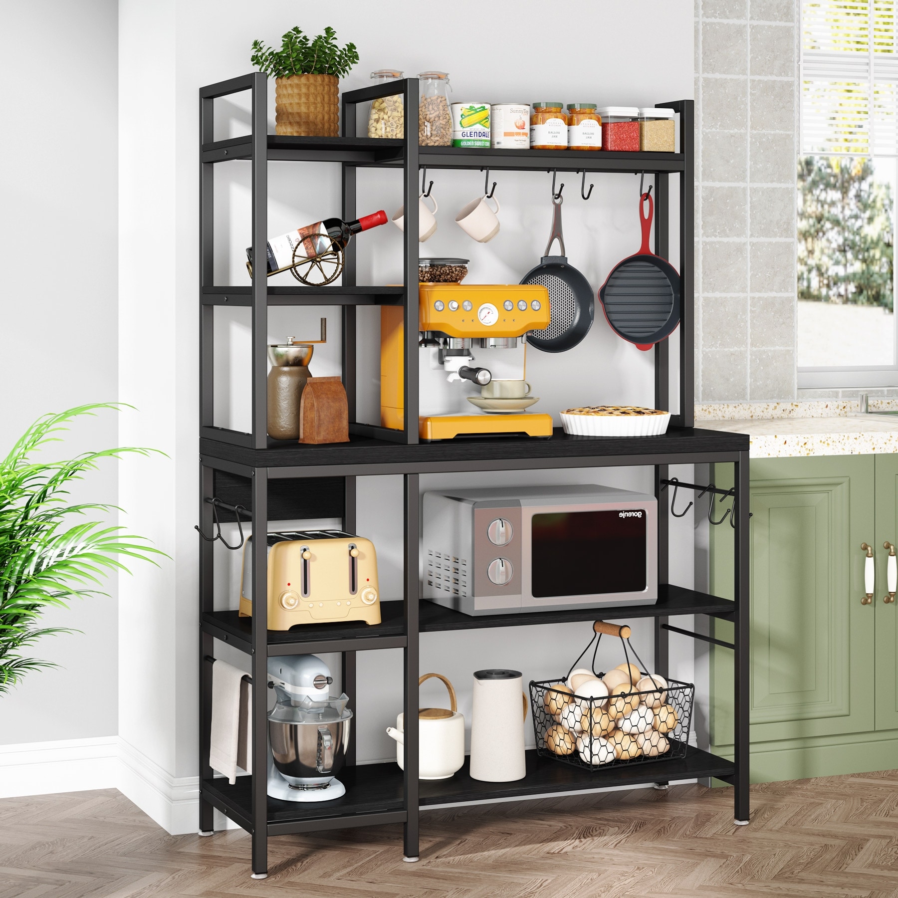 Bakers rack for microwave shop and toaster oven
