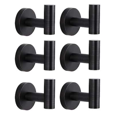WOWOW Stainless Steel J-Hook Robe/Towel Hook 6-Pack