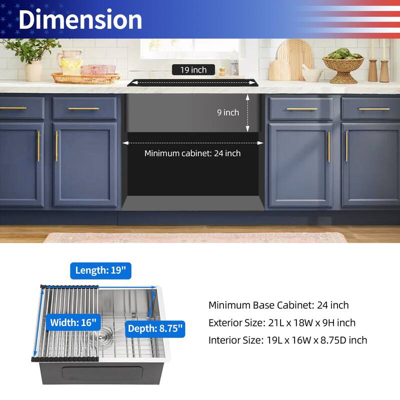 Undermount Single Bowl Stainless Steel Kitchen Sink