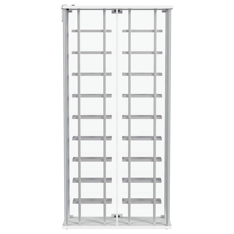 Montara Tempered Glass Wine Storage Display Curio Cabinet With Led Lighting Chrome