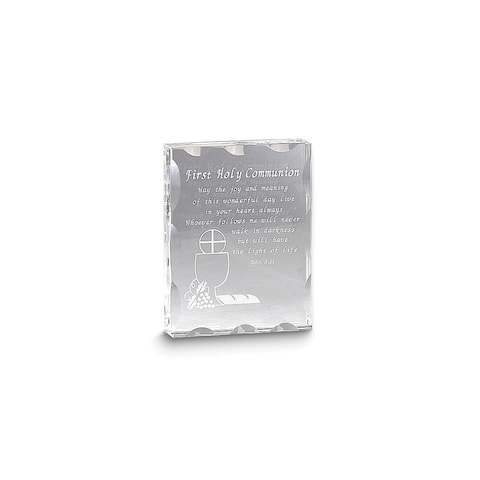 Curata Optic Crystal First Holy Communion Sentiment Plaque