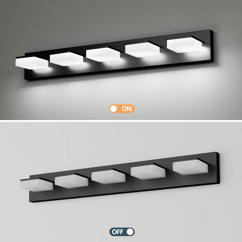 32" 5-Light LED Modern Bathroom Vanity Light Fixture
