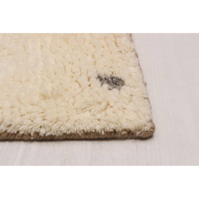 ECARPETGALLERY Hand-knotted Tangier Cream Wool Rug - 8'0 x 10'0