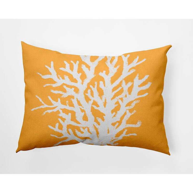 Big Seaweed Polyester Indoor Pillow - Egg Yolk Yellow - 14" x 20"