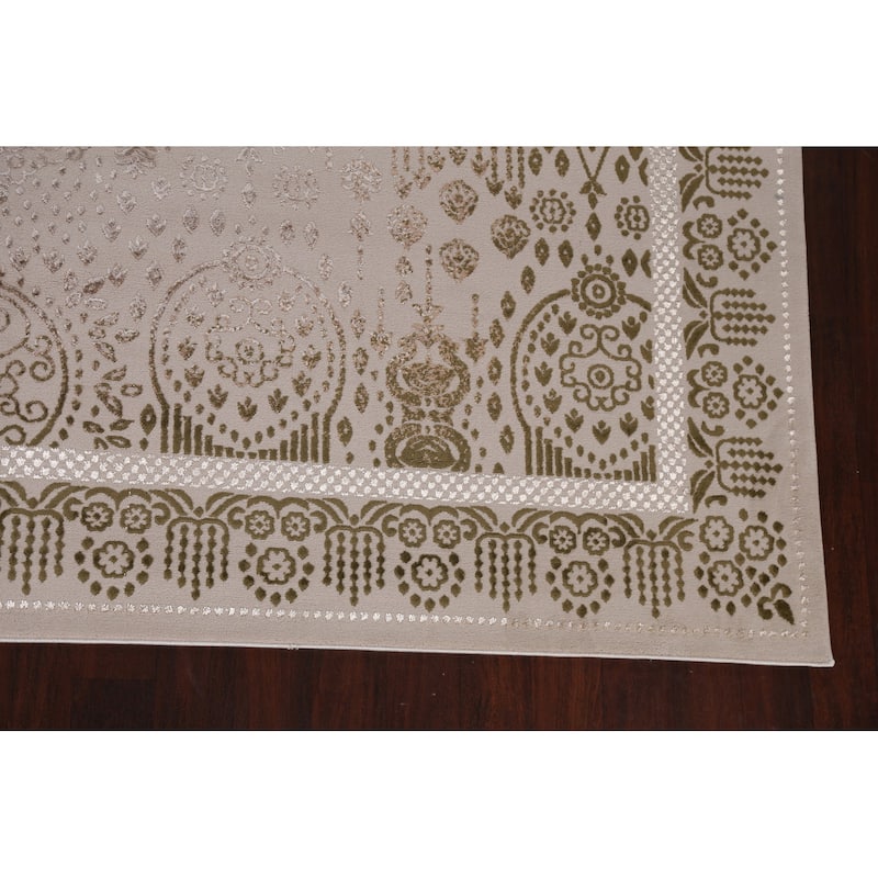 Turkish Geometric Damask Transitional Oriental Rug Home Decor Carpet