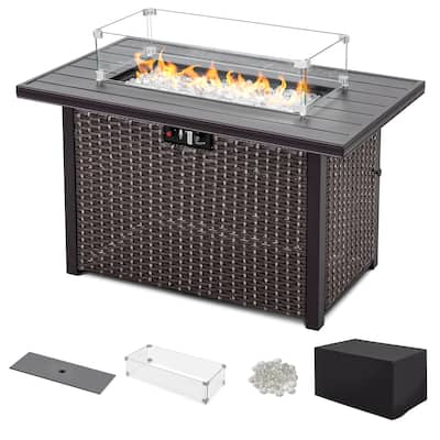 Nuu Garden 43 Inch 50,000 BTU Propane Aluminum Gas Fire Pit Table