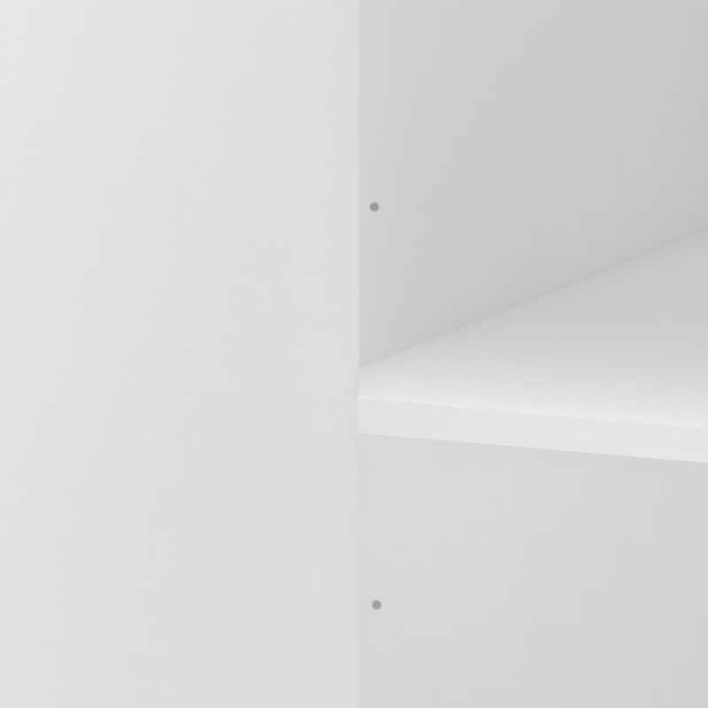 Rattan Decorative Doors Wardrobe Closet with Hanging Rod & Shelves, Large Capacity Armoire Clothing Storage Cabinet