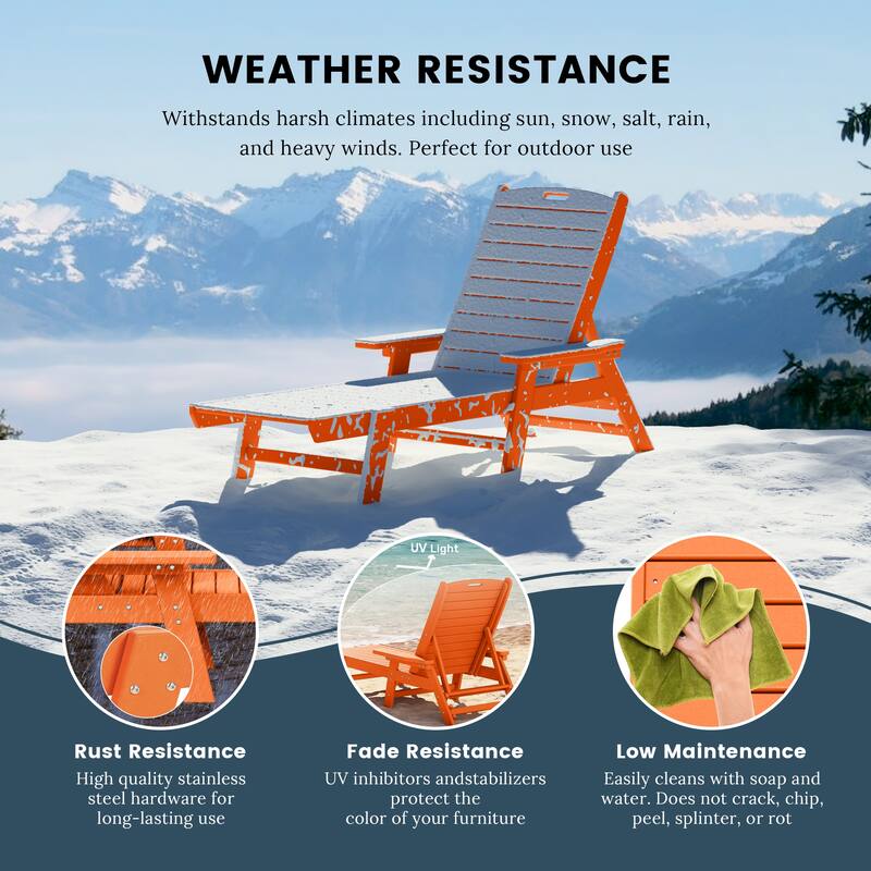 Laguna Hdpe All Weather Outdoor Patio Pool Reclining Chaise Lounge