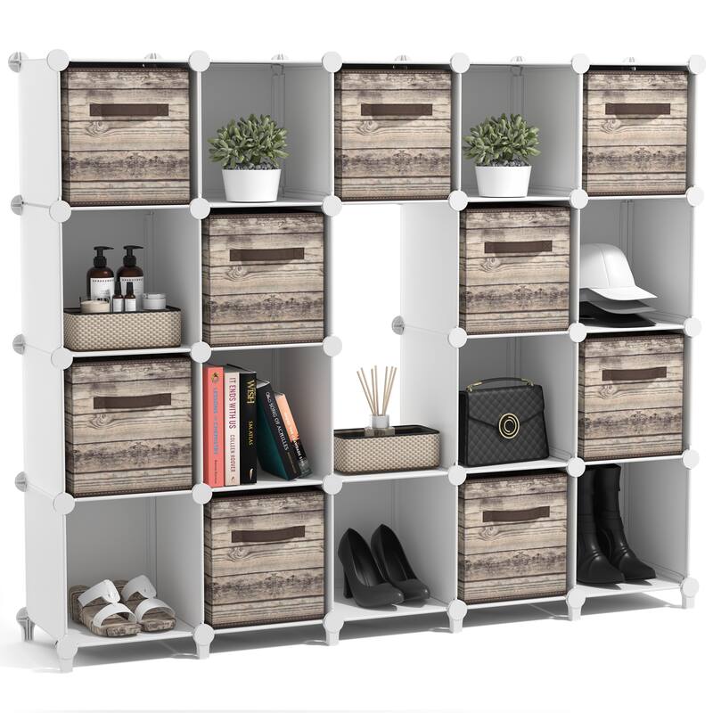 Sorbus Cube Storage Organizer – Waterproof Cubby Shelf for Closet, Toys, Books, Shoes, Décor – Space-Saving Bookshelf