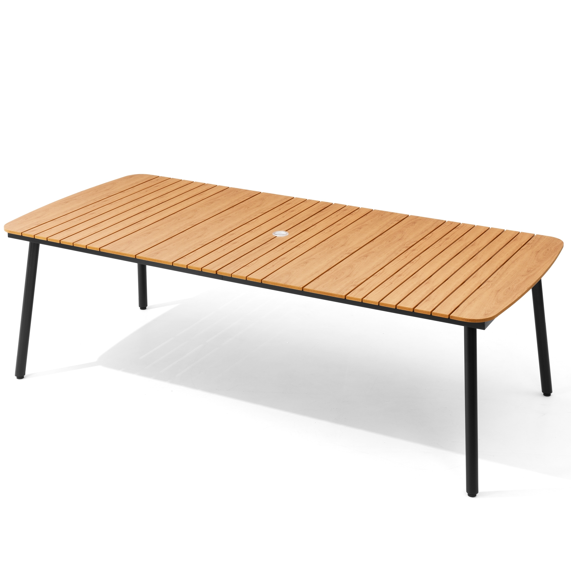 Outdoor Patio All-Weather Aluminum Woodlike Table Top Dining Table