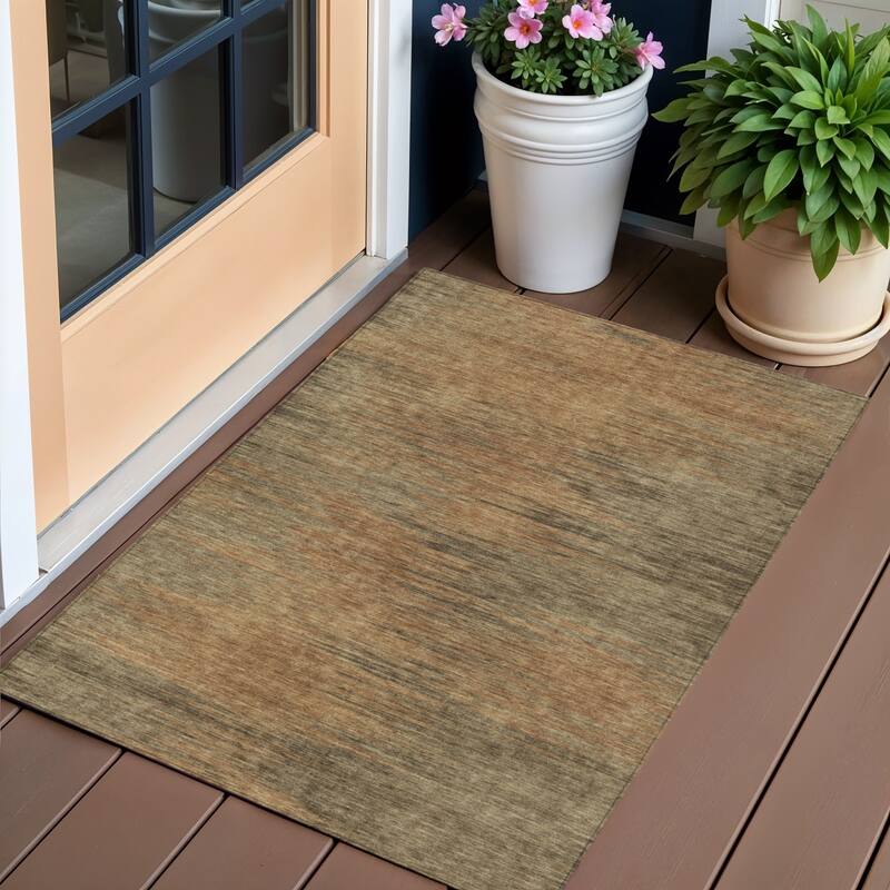 HomeRoots Abstract Transitional Rectangle Outdoor Rug - 3' x 5'