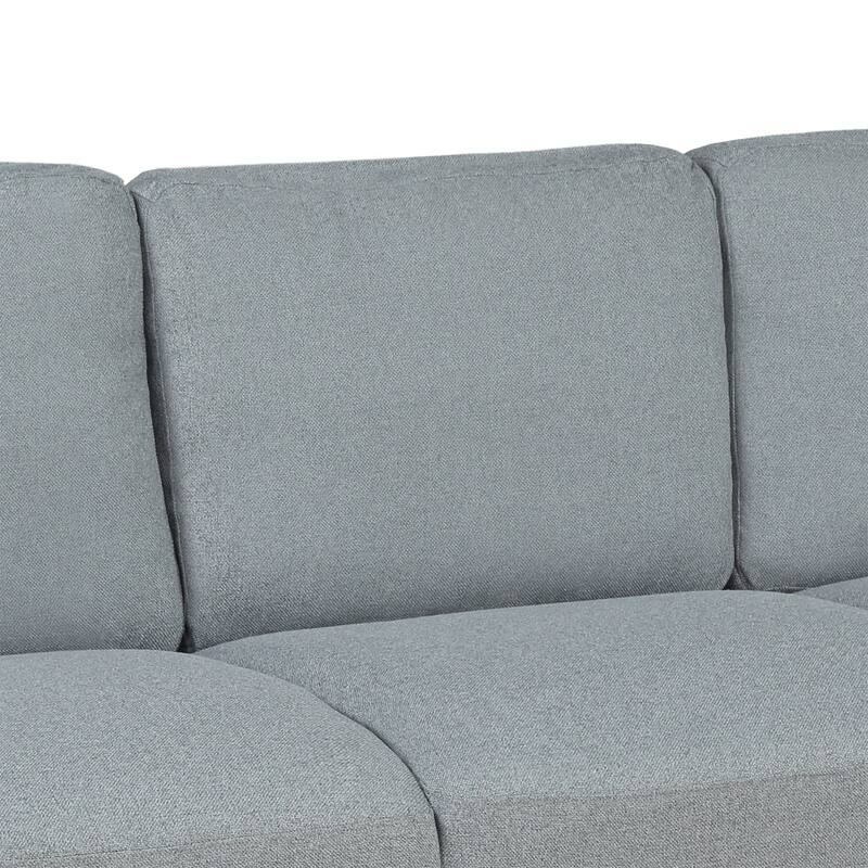 Living Room Linen Fabric Sofa, Traditional Soft Upholstered 3Seat Sofa