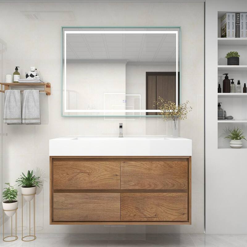 Victoria 48" Wall Mounted Modern Vanity with Acrylic Sink