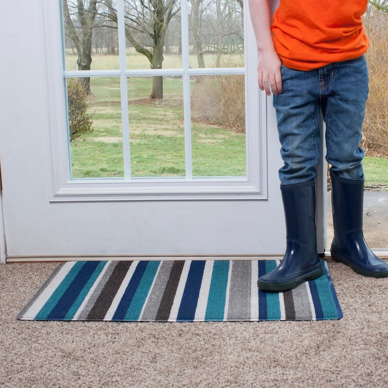 RITZ Indoor/Outdoor Striped Tufted Mat - N/A