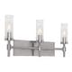 preview thumbnail 13 of 11, AFX HNTV2411MB Huntington 3 Light 24" Wide Vanity Light with Ribbed Satin Nickel