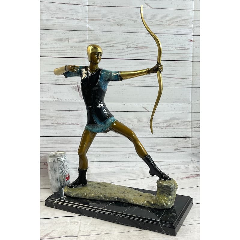 Robin Hood Medieval English British Archer Longbow Bronze Statue Sculpture Signed Ltd Edition
