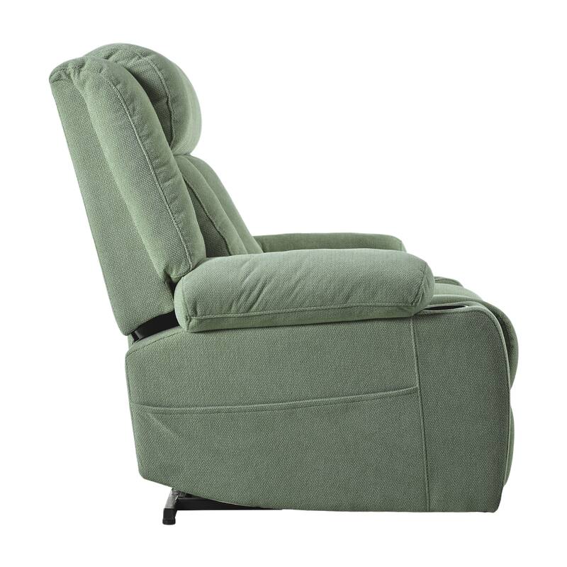 Power Lift Recliner Chair,Fabric Lift Chairs w/Extended Footrest,Theater Seating with 2 Cup Holders,Side Pockets,Remote Control