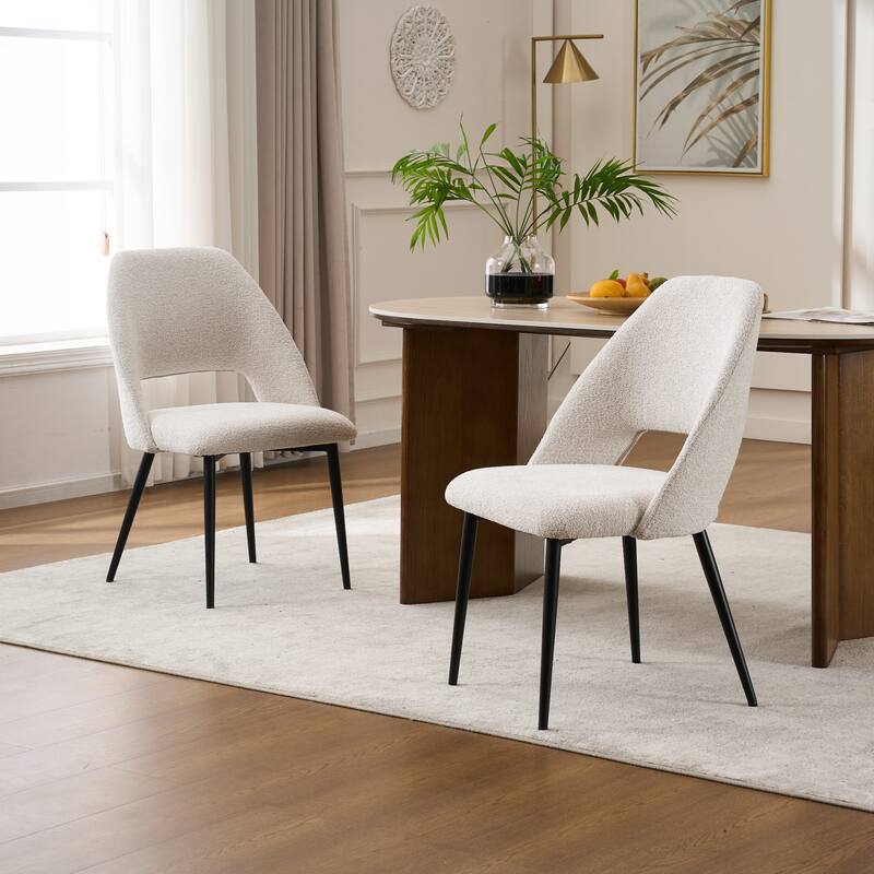 Mid-Century Modern Dining Chairs Set of 2, Upholstered Side Chairs