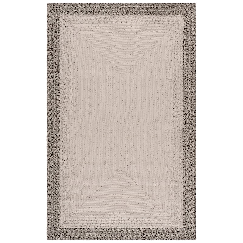 SAFAVIEH Handmade Braided Eiry Washable Indoor/Outdoor Rug - Weather Resistant & Easy Cleaning - 5' x 8' - Ivory/Grey