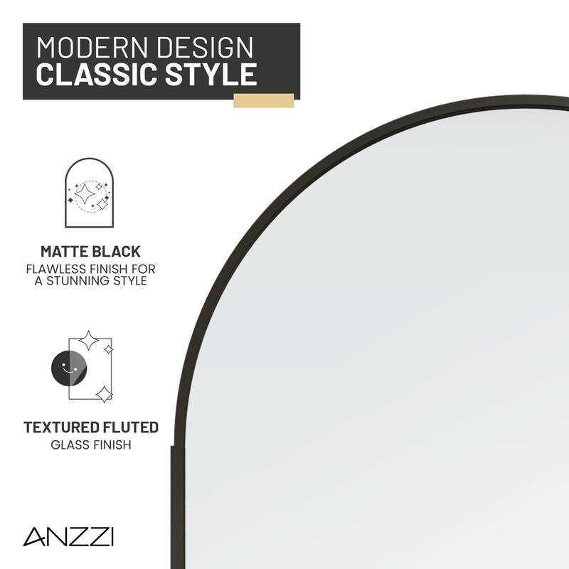 Ember Series 34 in. W x 78 in. H Fixed Framed Shower Door in Black, Gold or Nickel Finish with Clear or Fluted Glass