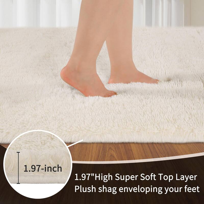 Area Rugs 8x10 Living Room, Large Area Rug Shag Shaggy Carpet Soft Plush Furry Bedside Rug, Machine Washable Area Rug - 6' x 7'