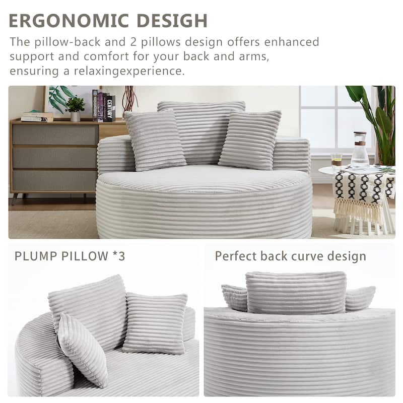 Sectional Modular Daybed Couch, Round Sofa Bed with Memory Foam, Sleeper Sofa with Removable Cushions
