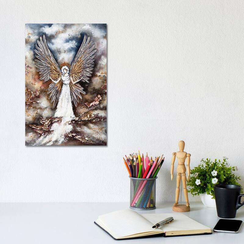 iCanvas "White Guardian Angel" by Nastasiart Canvas Print - 12x8x0.75