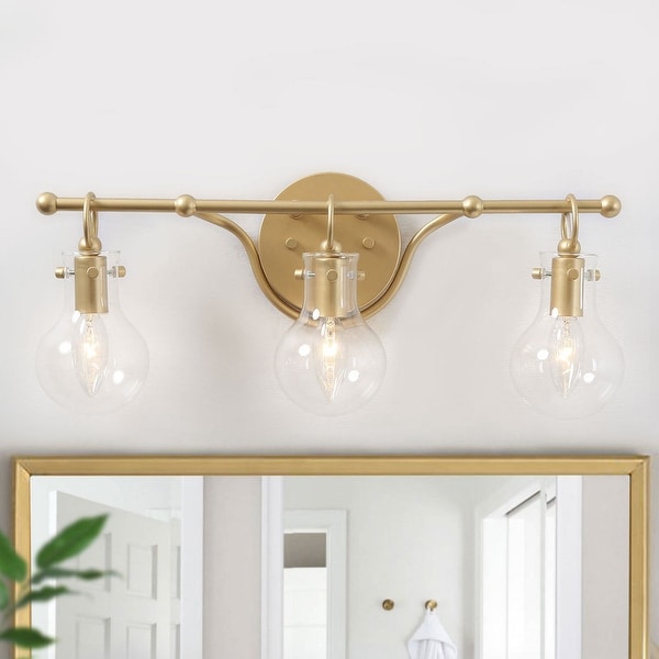 Modern Gold 3-light Bathroom Vanity Lights Sconces for Powder Room - L20"x H8.5"x E6". Opens flyout.