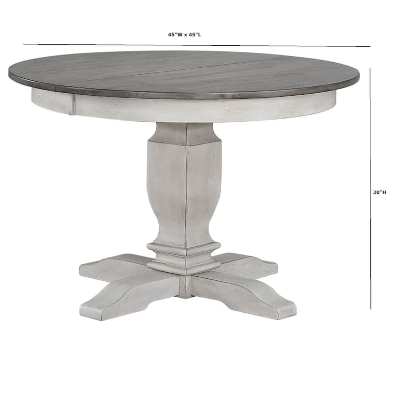 The Gray Barn Avalon Contemporary Dining Set in Stormy White and Ash- seats 6